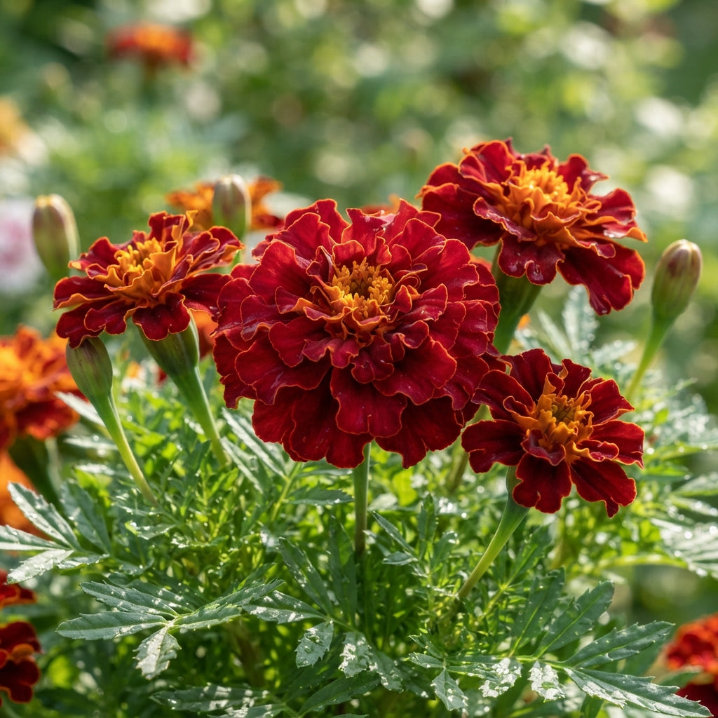 Marigold Tagetes Red Seeds - Red Marigold Flower Seeds for Garden
