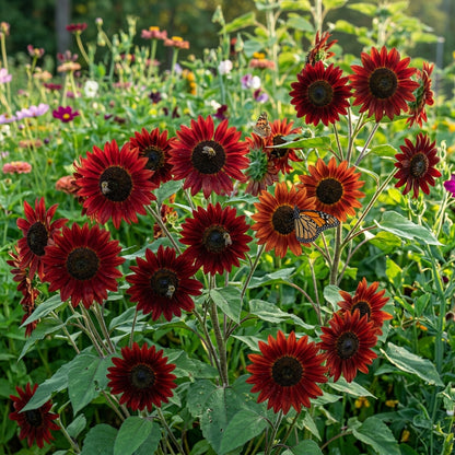 Red Mini Sunflower Seeds for Garden Planting