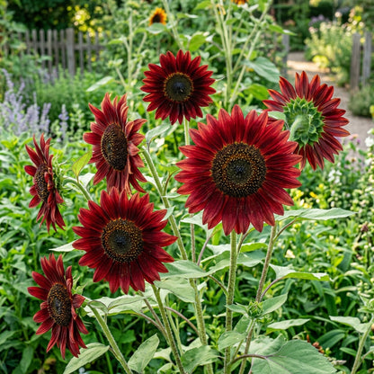 Red Velvet Queen Sunflower Seeds – Deep Red Blooms