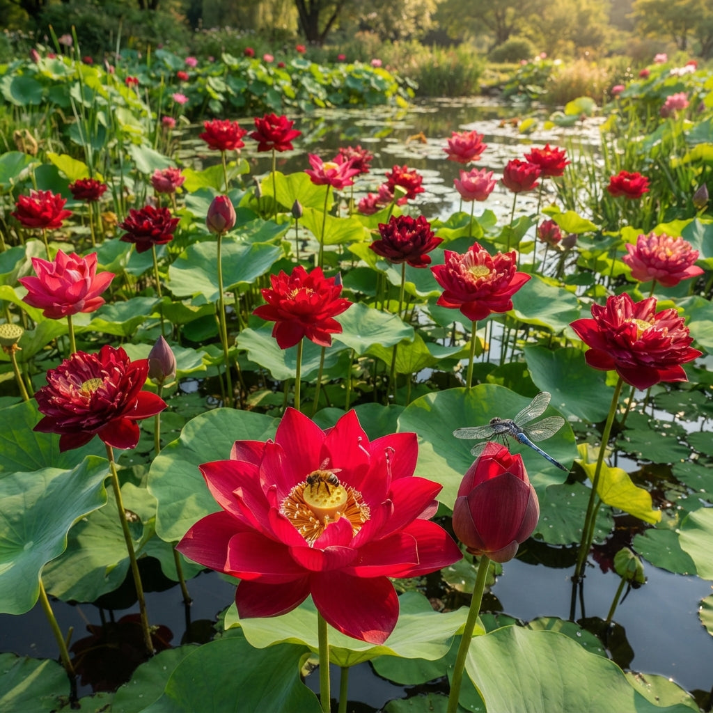 Red Rose Lotus Flower Seeds - Lotus Flower Seeds for Garden