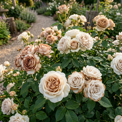 Brown and White Mixed Rose Flower Seeds - Mixed Rose Flower Seeds for Garden