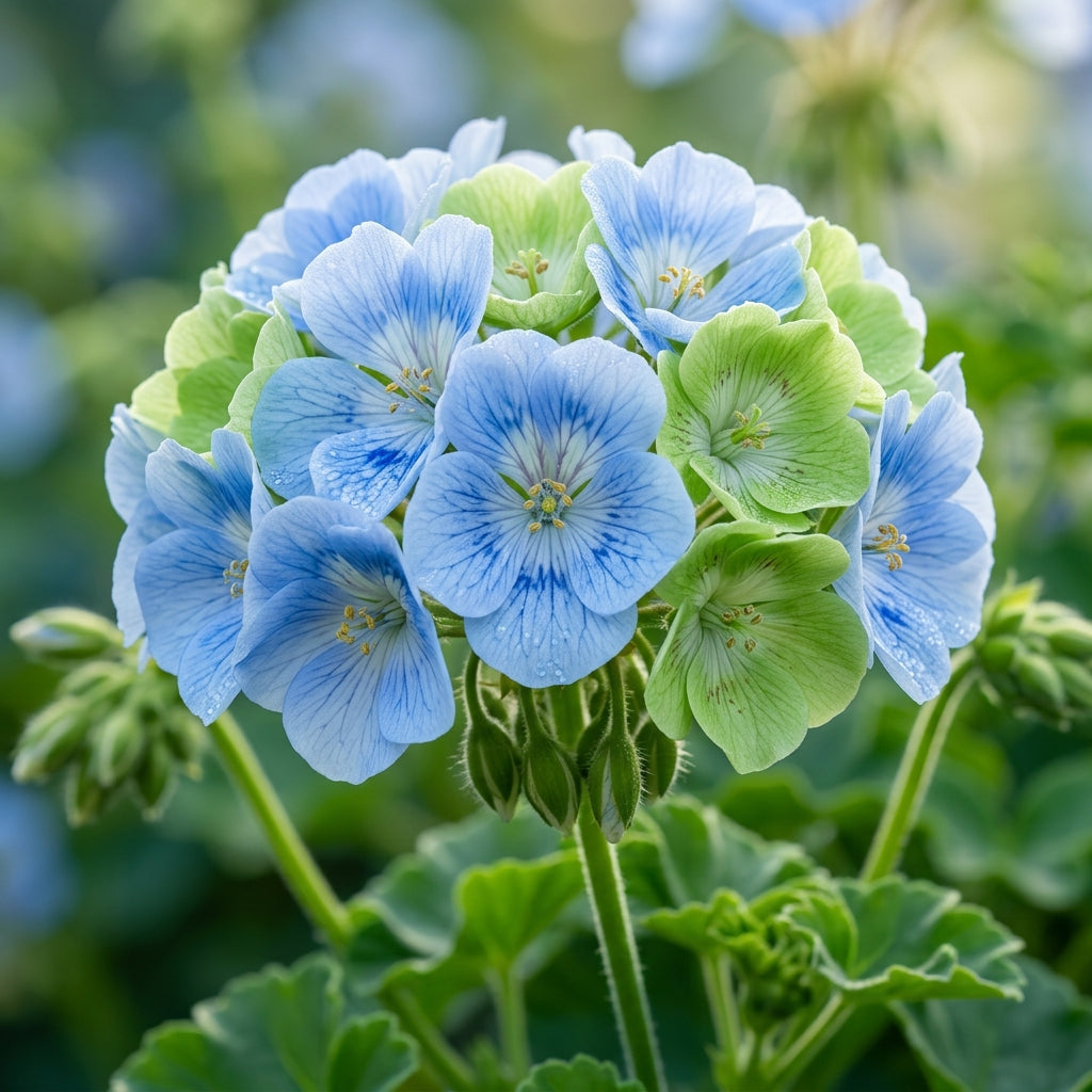 Sky Blue and Green Geranium Seeds for Planting