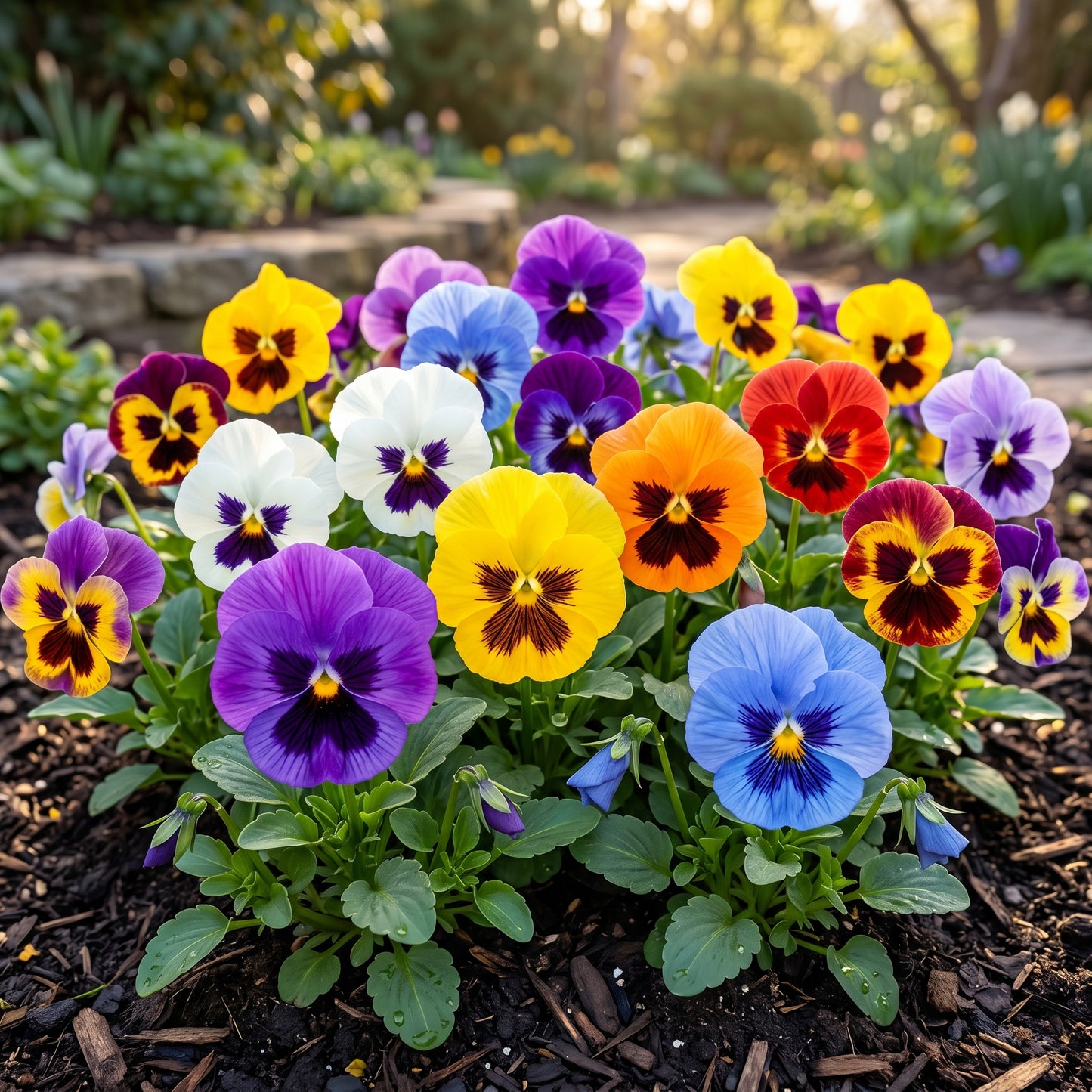 Pansy Swiss Giants Mix Flower Seeds (Viola × wittrockiana)
