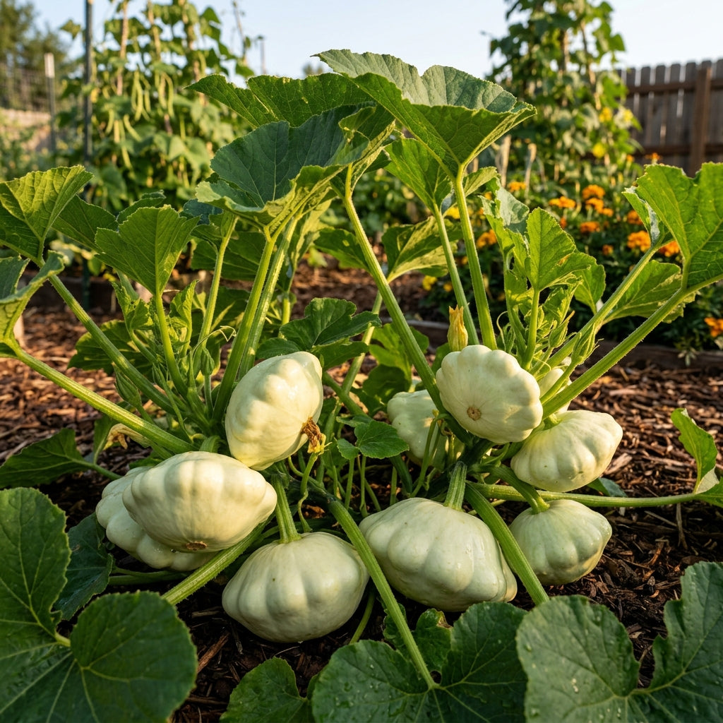 Green Tint Bush Scallop Squash Seeds – Squash Seeds for Home Garden