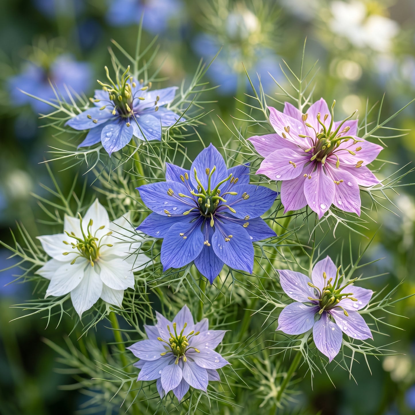 Love in a Mist Seeds (Nigella damascena) – Mixed Nigella Flower Seeds