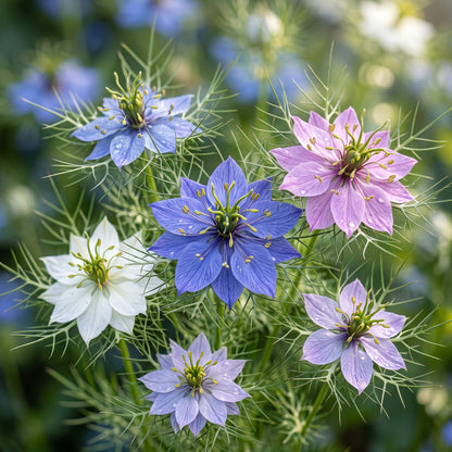Love in a Mist Seeds (Nigella damascena) – Mixed Nigella Flower Seeds