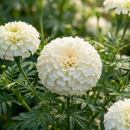 White Marigold Flower Seeds for Planting - White Marigold Garden Seeds