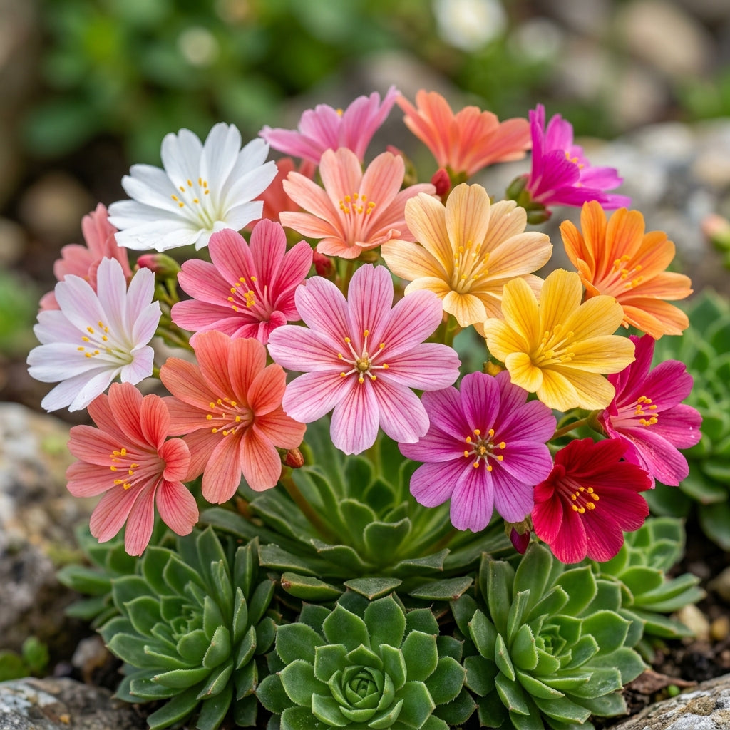 Mixed Lewisia Flower Seeds for Rock Gardens and Containers