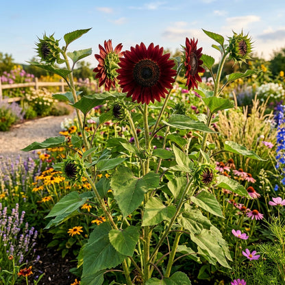 Burgundy Black Center Sunflower Seeds For Planting
