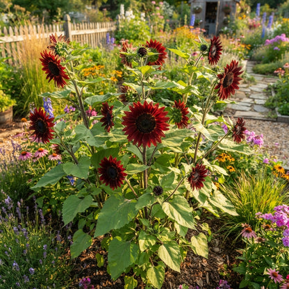 Moulin Rouge Sunflower Seeds - Red Sunflower Seeds for Garden