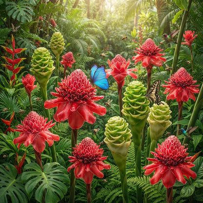 Red and Green Torch Ginger Flower Seeds for Planting