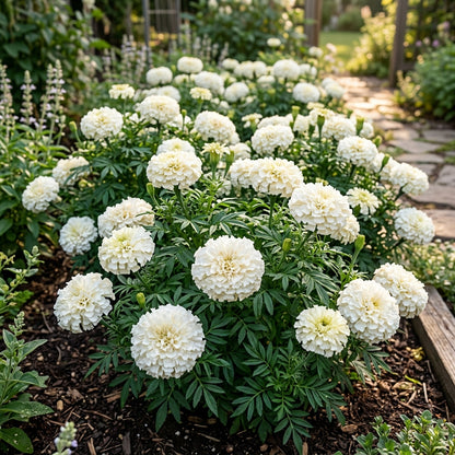 White Marigold Flower Seeds for Planting - White Marigold Garden Seeds