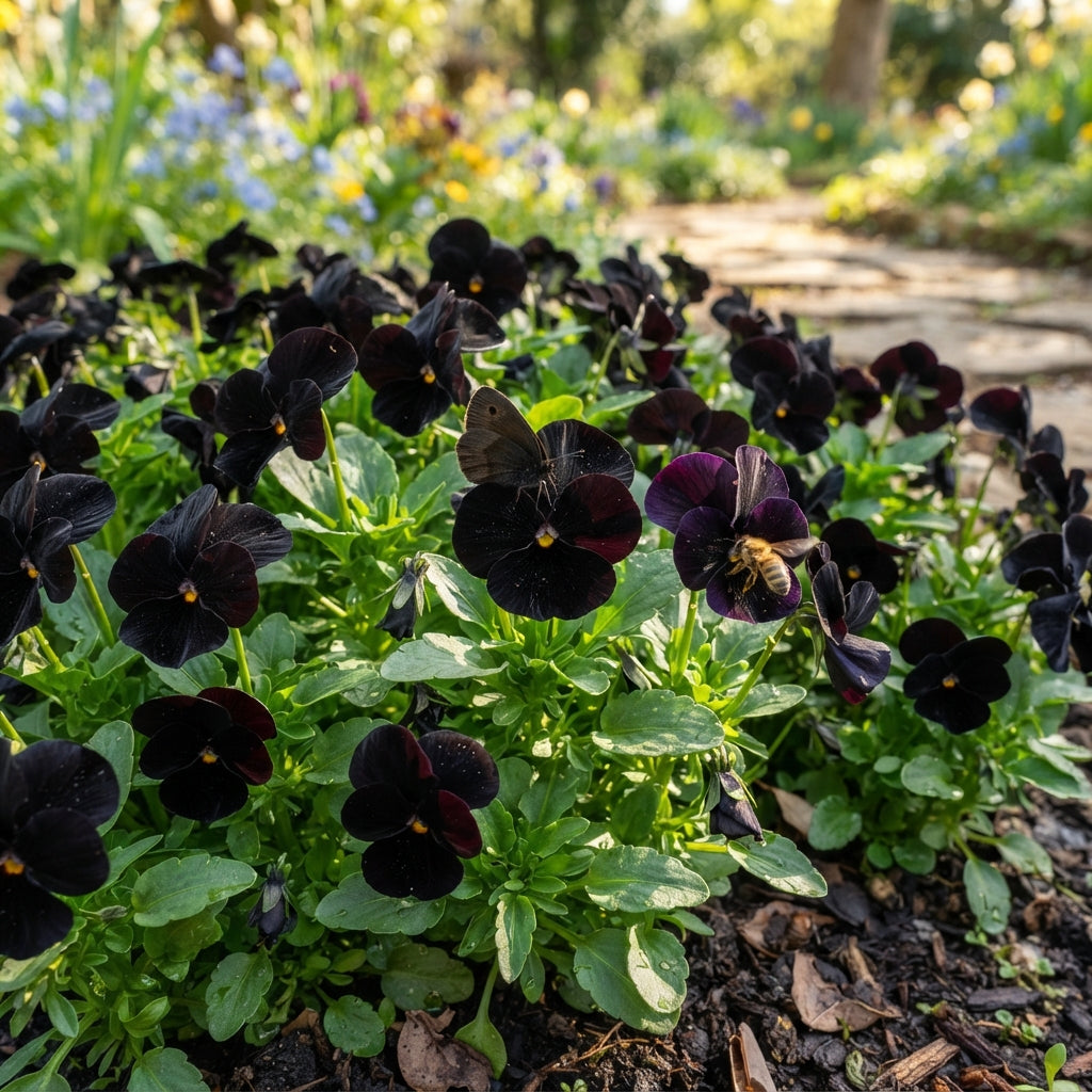 Viola Back to Black Flower Seeds for Planting