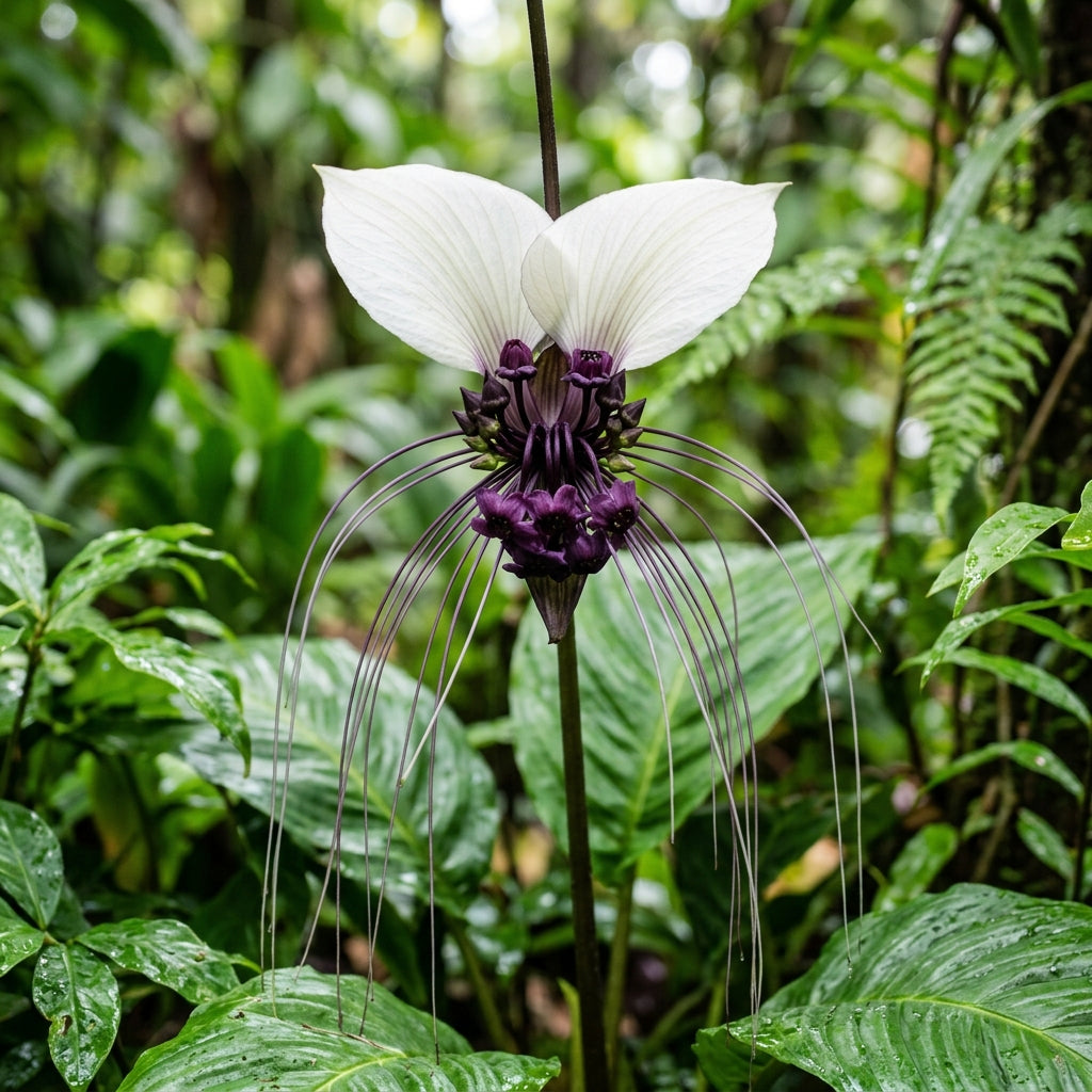 White Batflower Seeds - Tacca integrifolia Flower Seeds for Garden