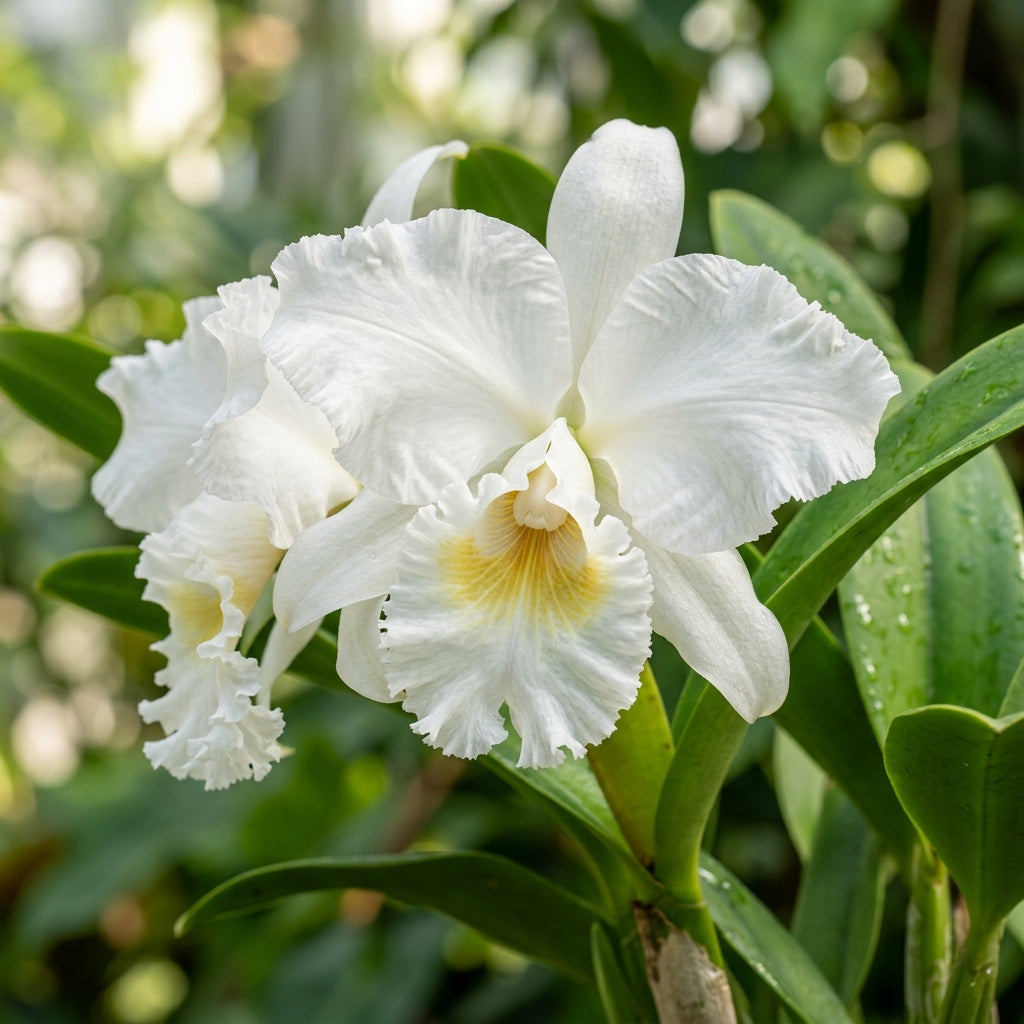 White Cattleya Orchid Seeds - White Orchid Flower Seeds for Garden