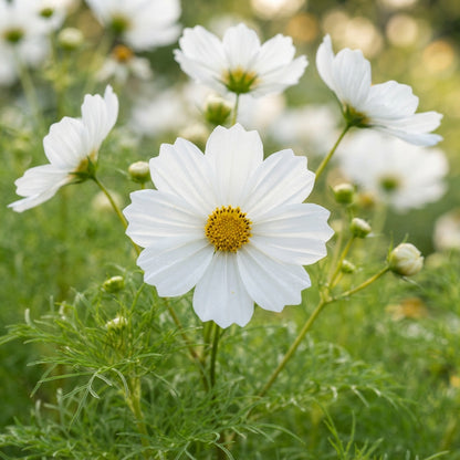 White Cosmos bipinnatus Flower Seeds for Planting