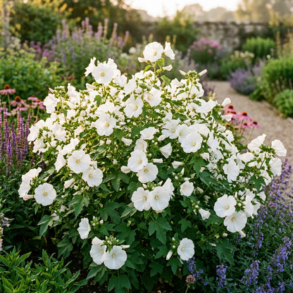 White Lavatera Flower Seeds – Elegant Mallow Blooms