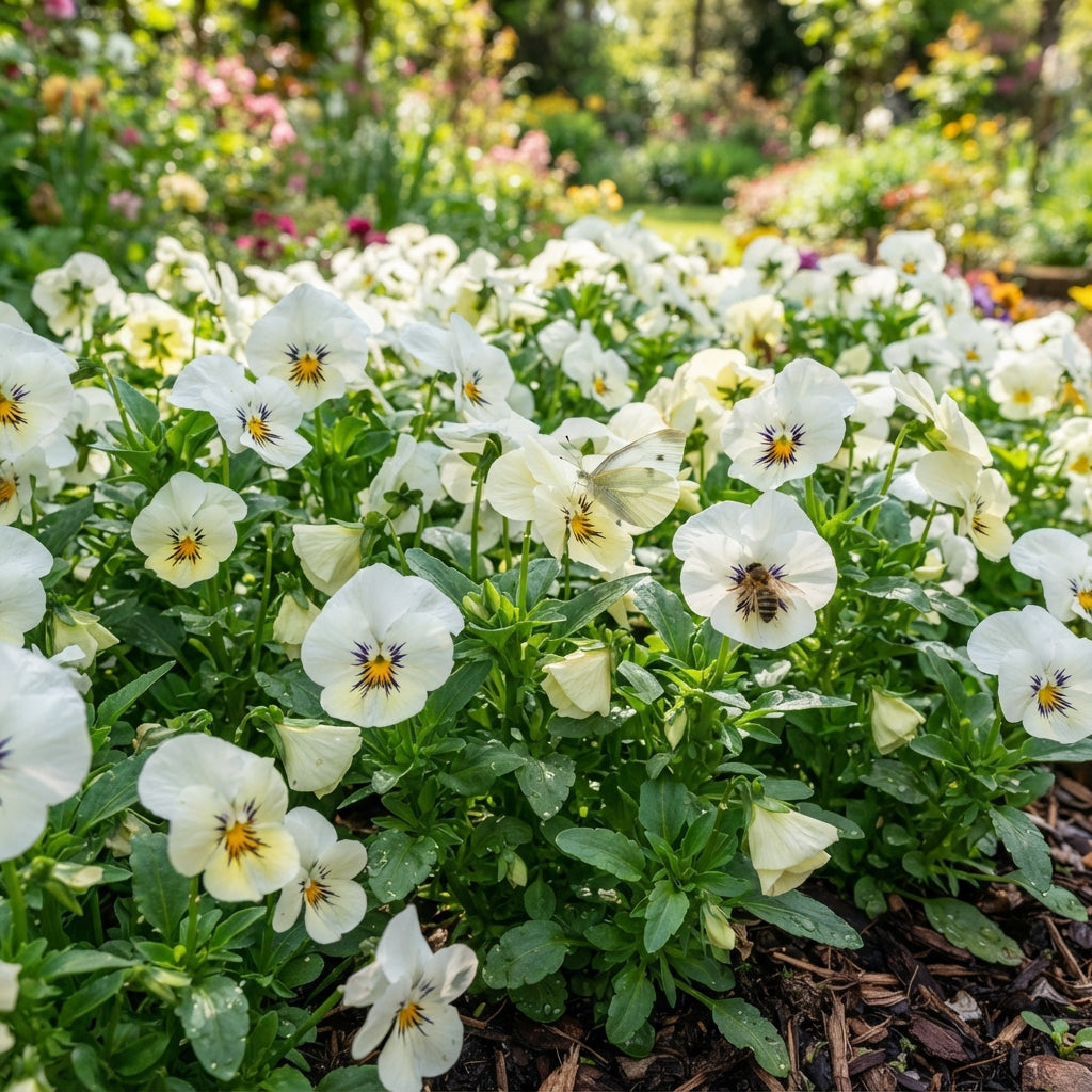 White Pansy Flower Seeds - White Pansy Flower Seeds for Garden