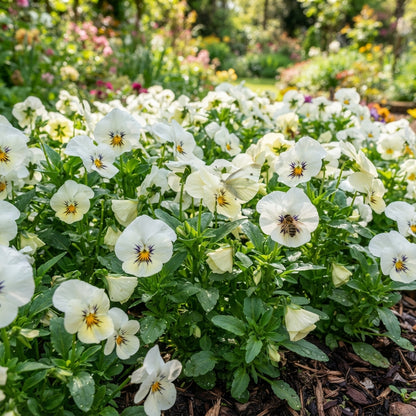 White Pansy Flower Seeds - White Pansy Flower Seeds for Garden