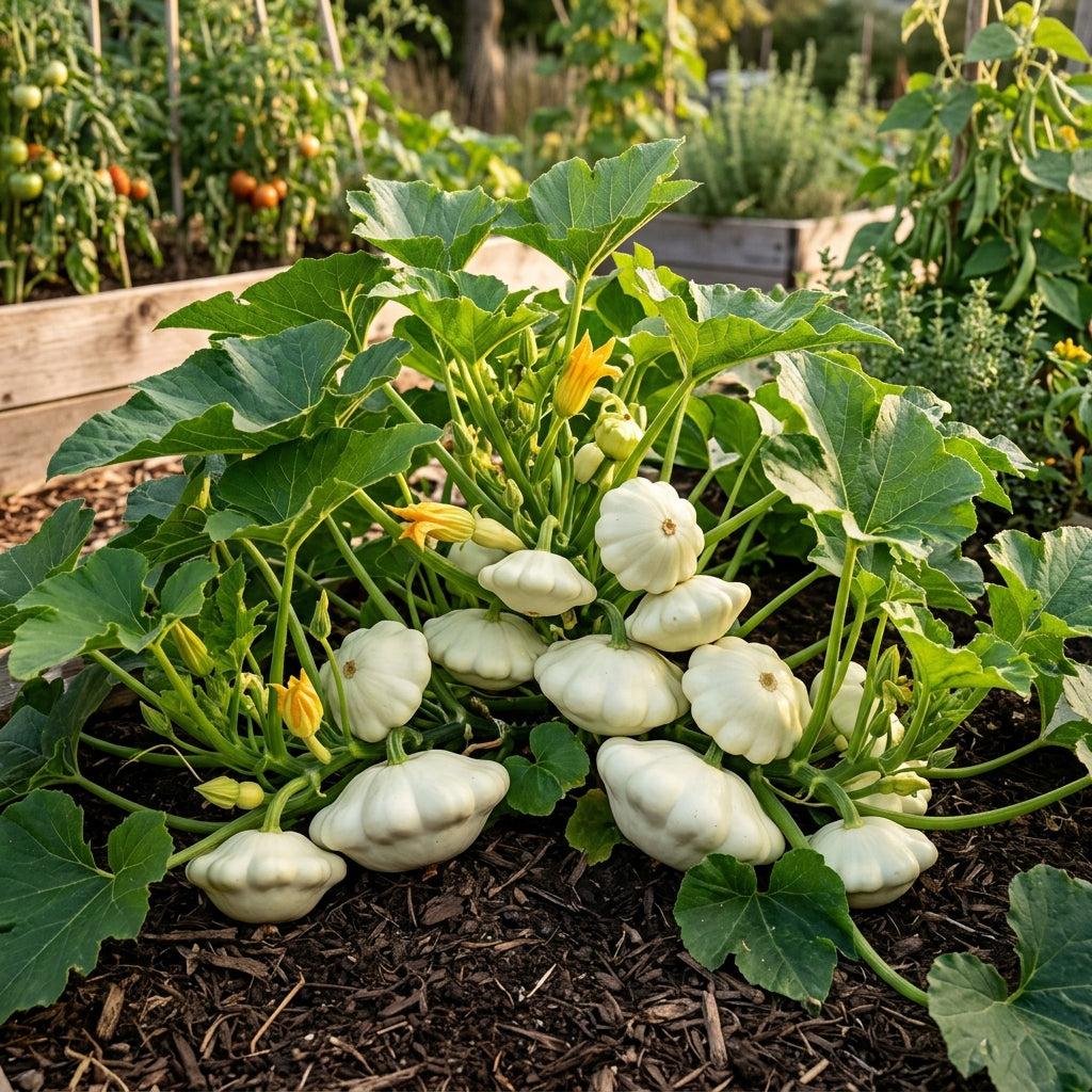 Summer Squash White Scallop Seeds – Squash Seeds for Home Garden