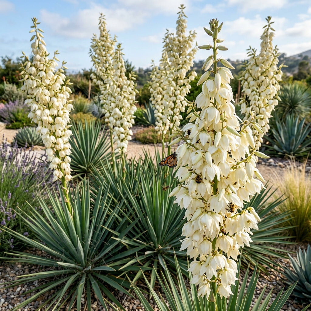 White Yucca Filamentosa Flower Seeds for Garden Planting