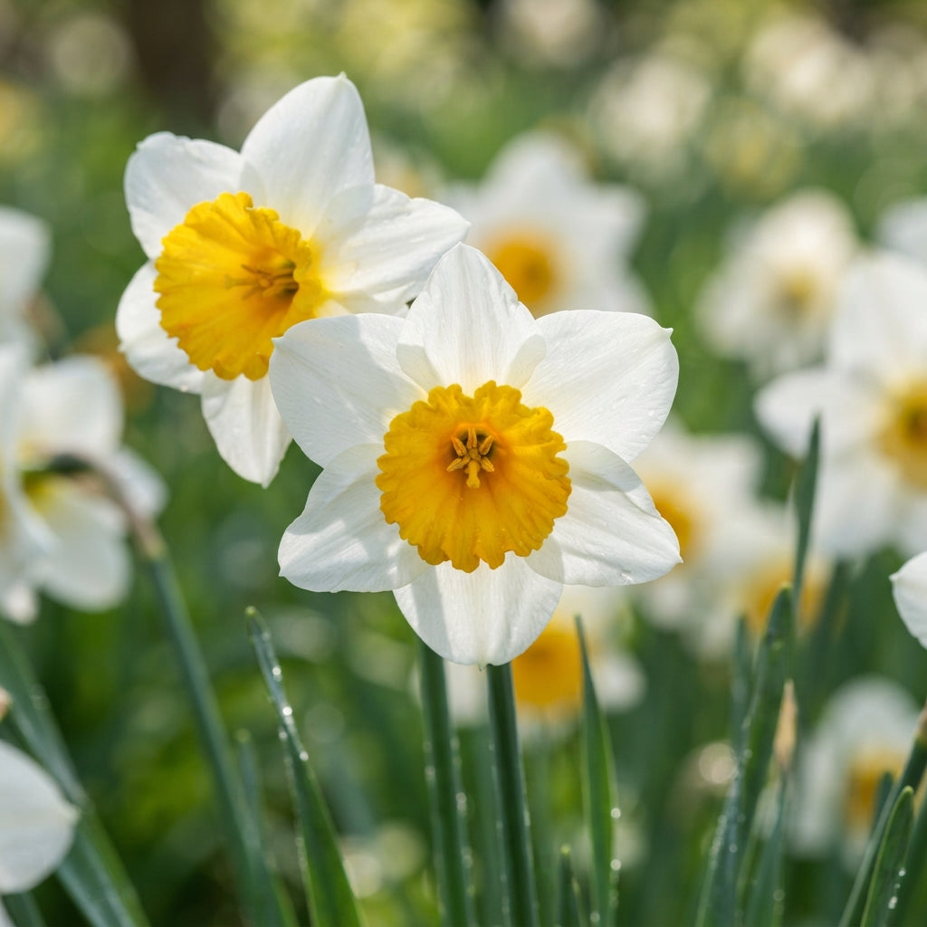 White and Yellow Daffodil Flower Seeds for Planting