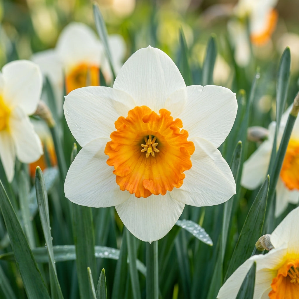 White and Orange Daffodil Seeds for Planting