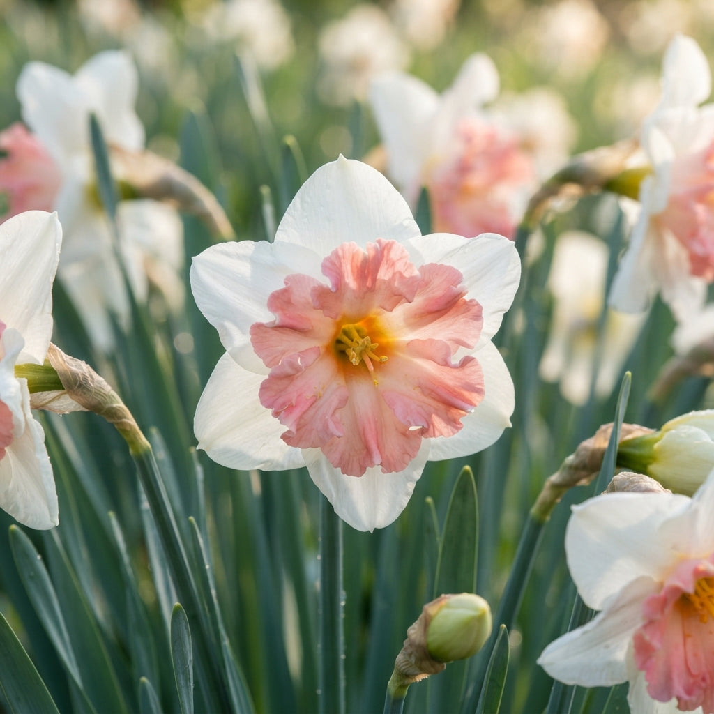 Narcissus White and Pink Flower Seeds for Planting