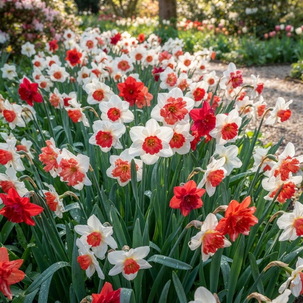 White and Red Daffodil Seeds for Planting