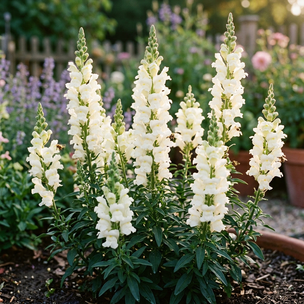 Antirrhinum White Admiral F1 Seeds – Elegant White Snapdragons