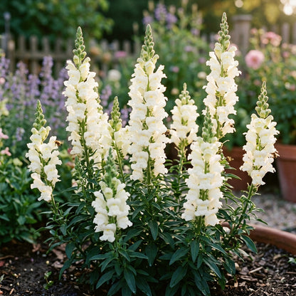Antirrhinum White Admiral F1 Seeds – Elegant White Snapdragons