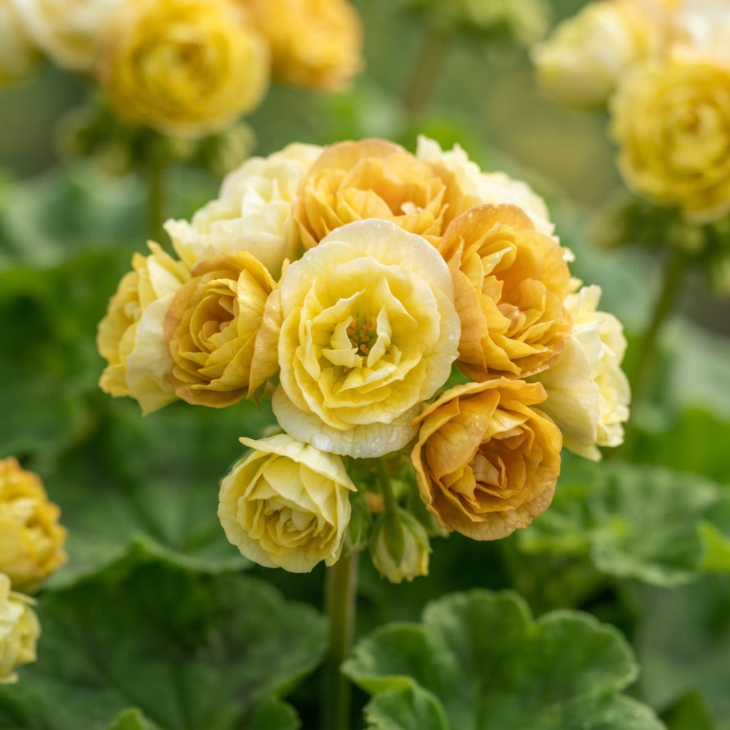 Yellow Japanese Rosebud Pelargonium Geranium Seeds for Planting