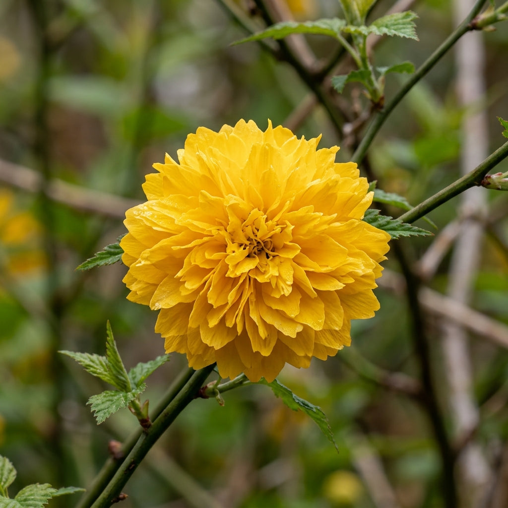 Yellow Kerria Japonica Flower Seeds for Garden Planting - Bright Seasonal Shrub Flowers for Borders & Landscapes