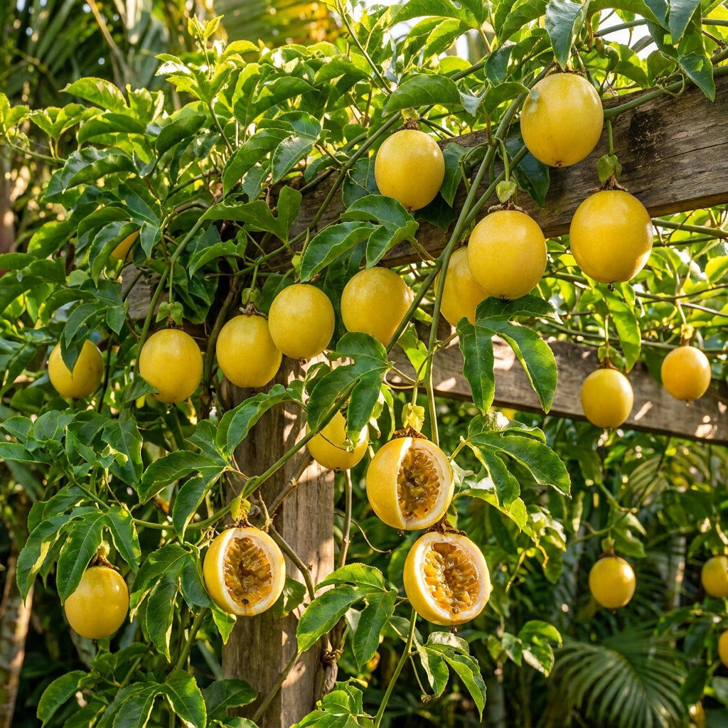 Yellow Passion Fruit (Passiflora edulis flavicarpa) Seeds for Planting