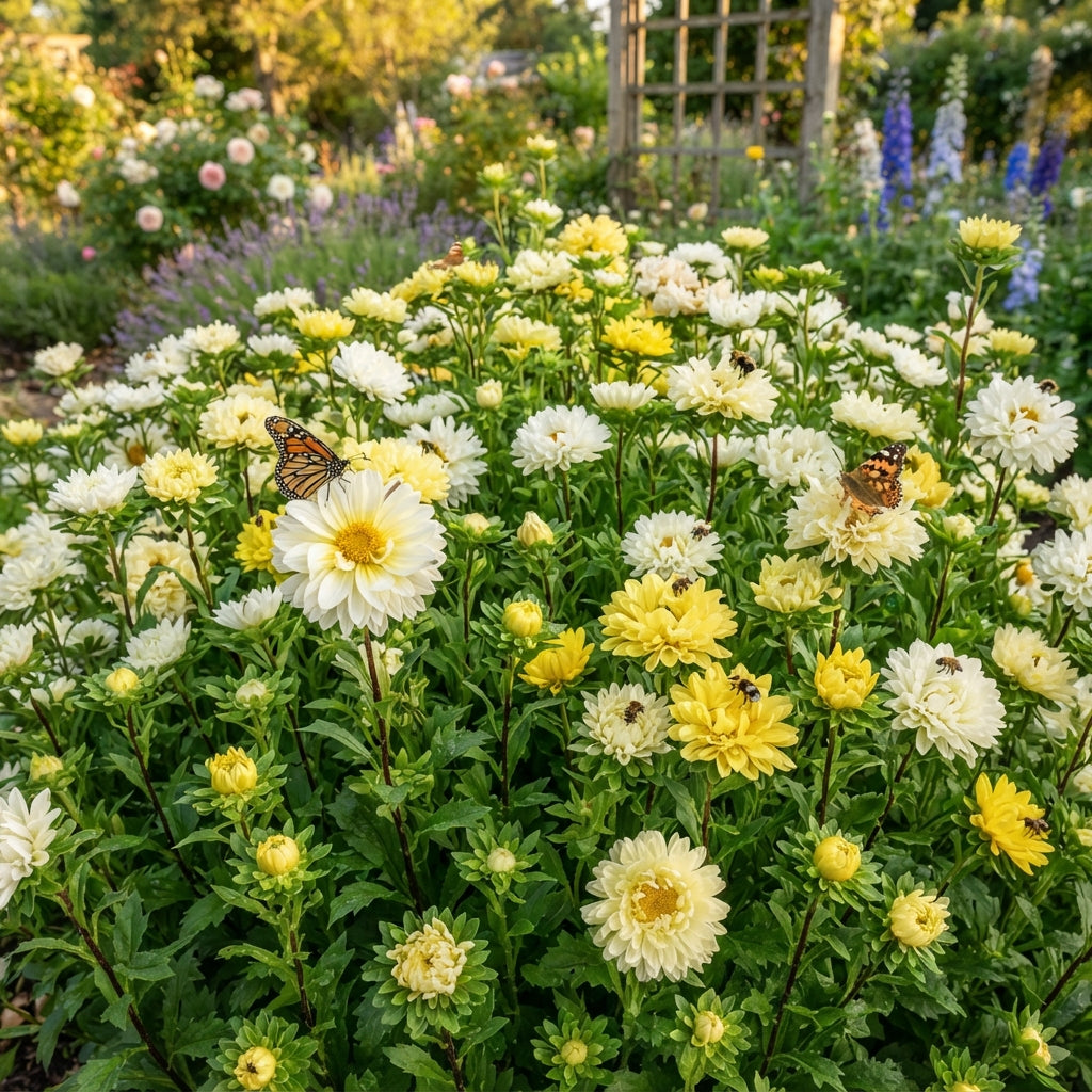 Yellow White Aster Flower Seeds - Aster Flower Seeds for Garden