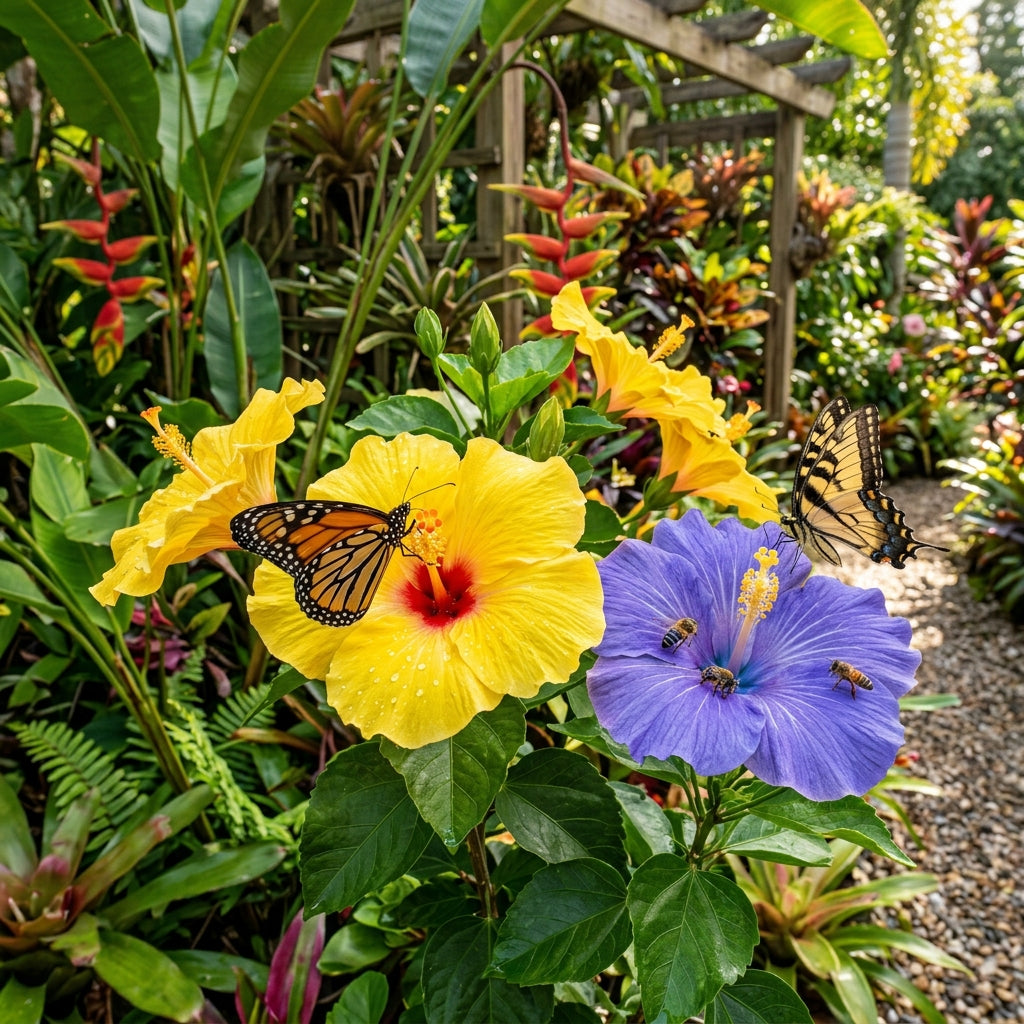 Yellow and Blue Hibiscus Flower Seeds for Planting