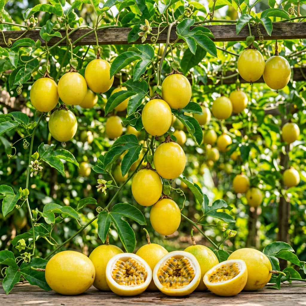 Passion Fruit Yellow Flavicarpa Seeds for Planting – Tropical Vine Fruit Seeds for Home Gardening