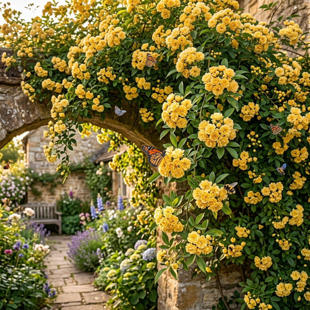 Rosa banksiae (Lady Banks Yellow Rose) Seeds for Planting