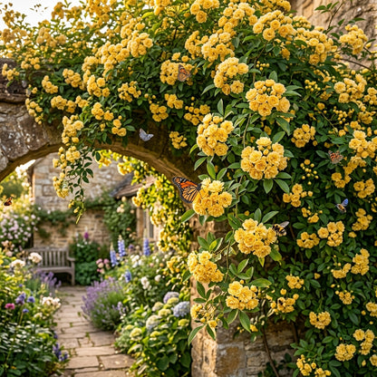 Rosa banksiae (Lady Banks Yellow Rose) Seeds for Planting