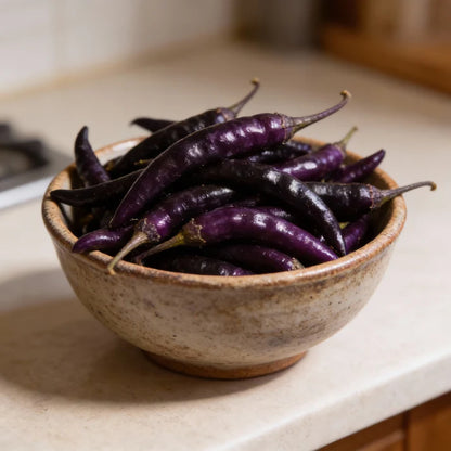 Chilli F1 Hybrid Deep Kali Seeds for Garden Planting