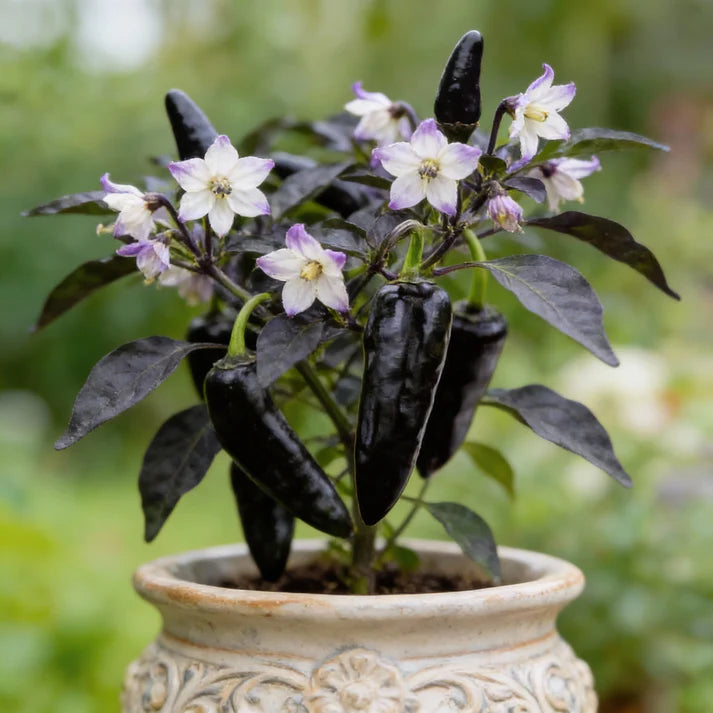 Pepper Black Fangs Seeds for Home Gardening