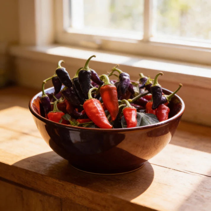 Hot Pepper Gusto Purple Seeds for Home Garden