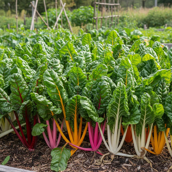 Organic Swiss Chard Rainbow Mix Seeds for Planting – Colorful Leafy Greens for Home Gardens
