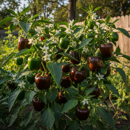 Chocolate Beauty Pepper Seeds for Home Garden