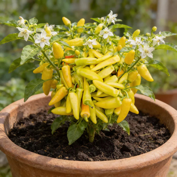 Chilli Hungarian Yellow Wax Hot Seeds for Home Garden