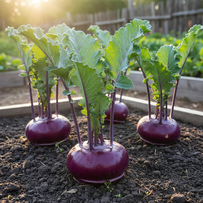 Kohl Rabi Purple Vienna Seeds for Home Garden Planting