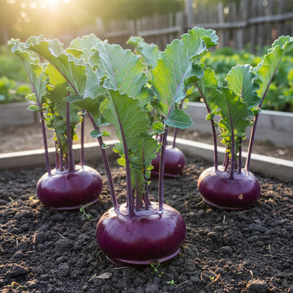 Kohl Rabi Purple Vienna Seeds for Home Garden Planting