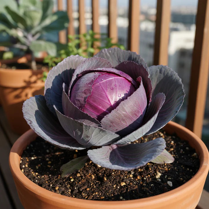 Red Drumhead Cabbage Seeds for Home Gardening