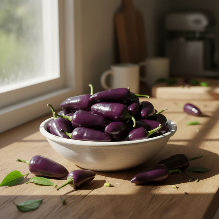 Pepper Jalapeño Purple Tiger Seeds for Home Gardening
