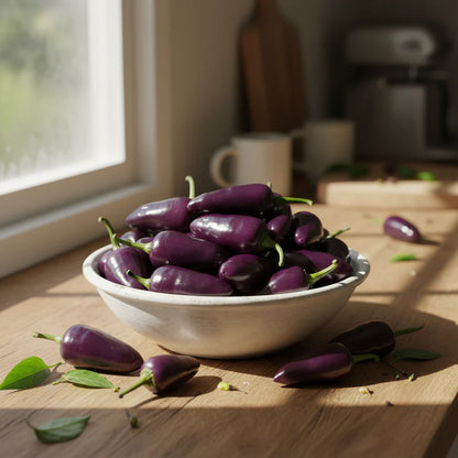 Pepper Jalapeño Purple Tiger Seeds for Home Gardening